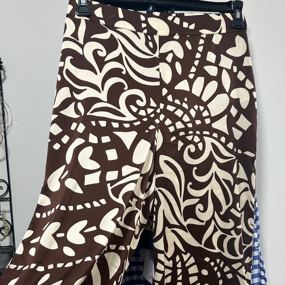 Joie Chocolate and Ivory Patterned Pants